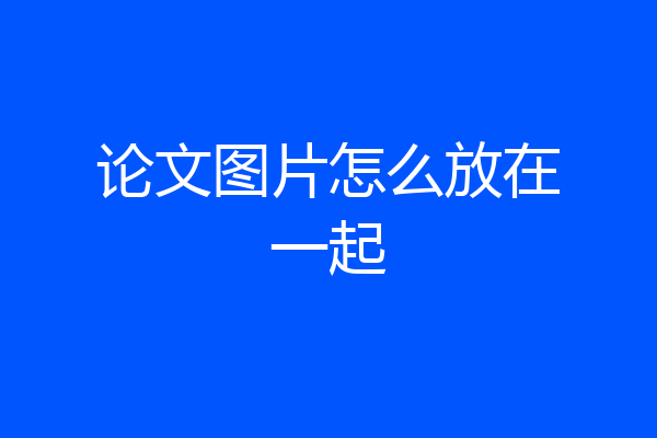 论文图片怎么放在一起