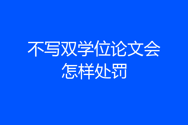 不写双学位论文会怎样处罚