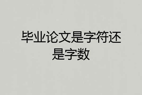 毕业论文是字符还是字数