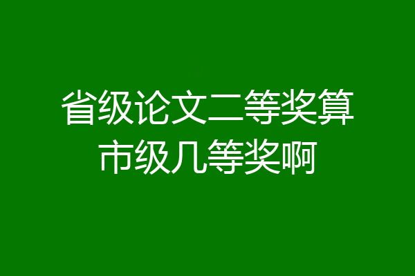 省级论文二等奖算市级几等奖啊