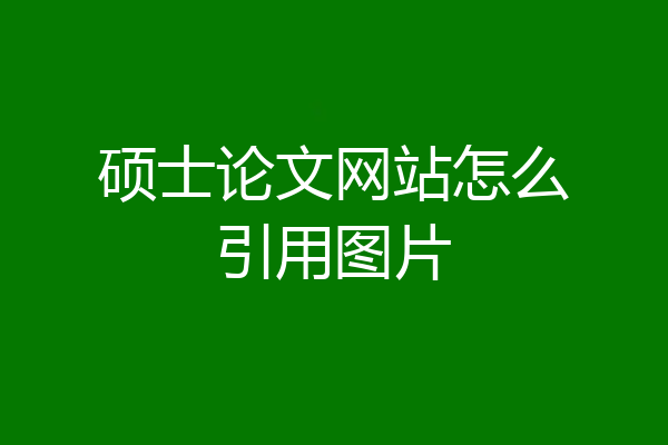 硕士论文网站怎么引用图片