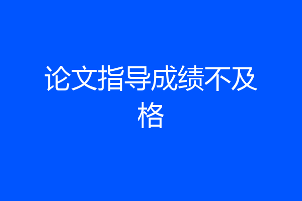 论文指导成绩不及格