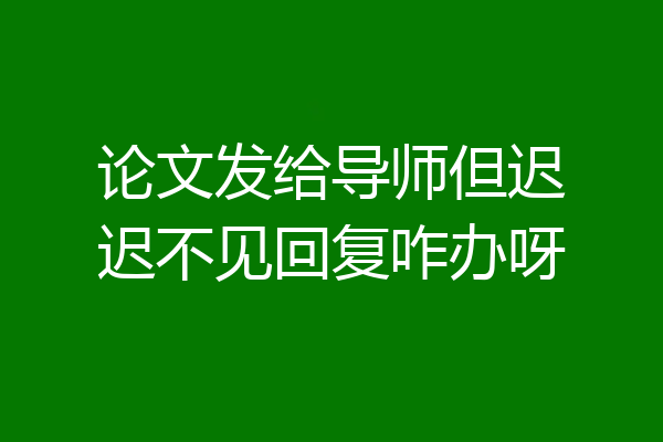 论文发给导师但迟迟不见回复咋办呀