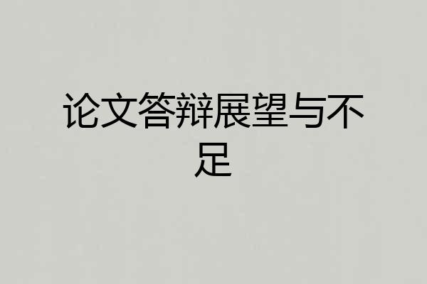 论文答辩展望与不足
