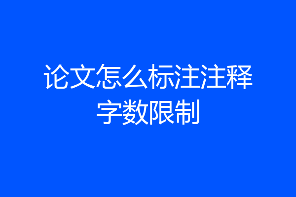 论文怎么标注注释字数限制