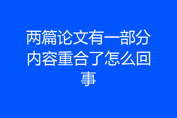 两篇论文有一部分内容重合了怎么回事