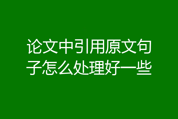 论文中引用原文句子怎么处理好一些