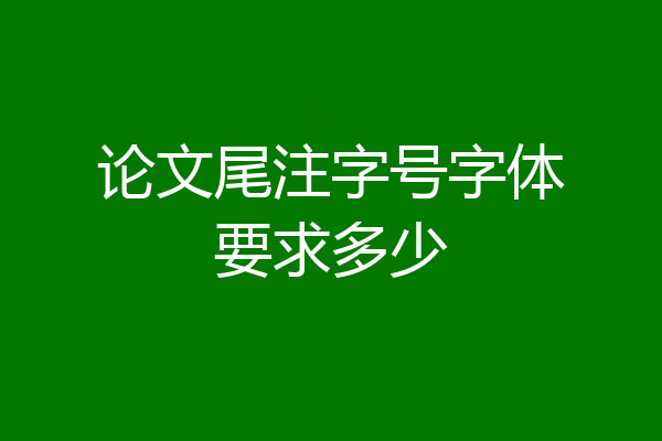 论文尾注字号字体要求多少