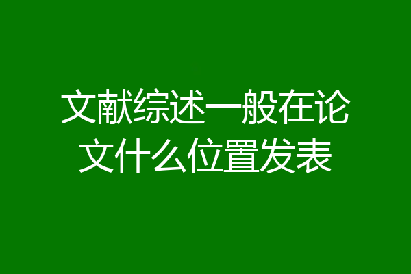 文献综述一般在论文什么位置发表