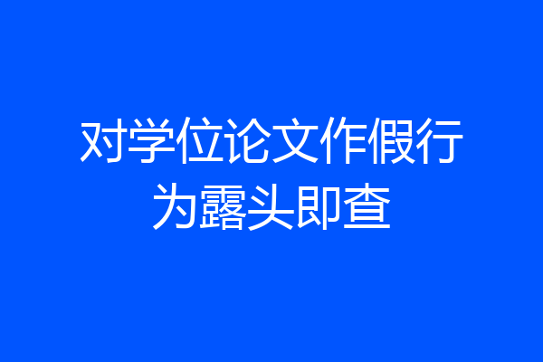 对学位论文作假行为露头即查