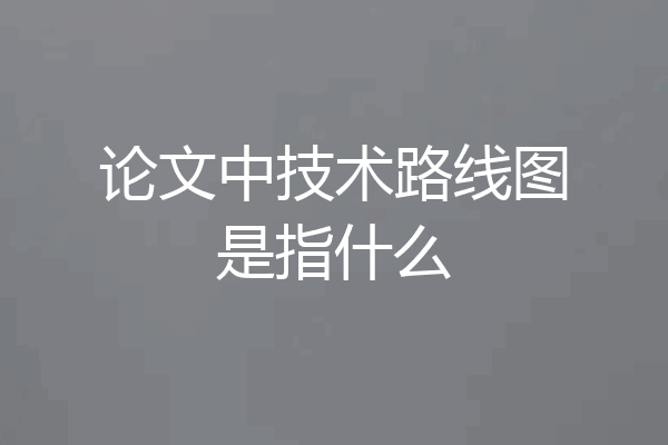 论文中技术路线图是指什么