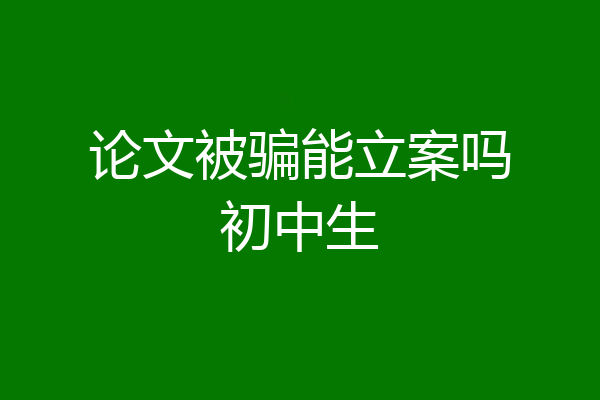 论文被骗能立案吗初中生