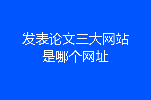 发表论文三大网站是哪个网址