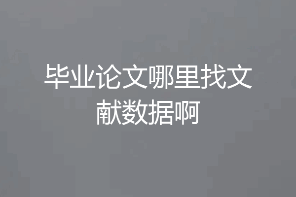 毕业论文哪里找文献数据啊