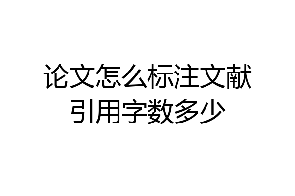 论文怎么标注文献引用字数多少