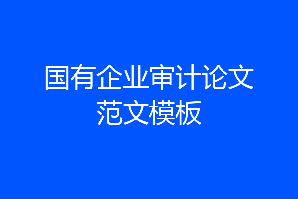 国有企业审计论文范文模板