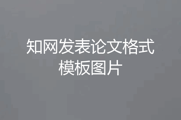 知网发表论文格式模板图片