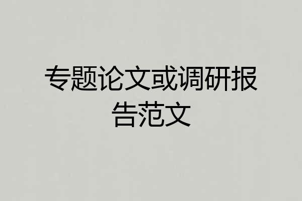 专题论文或调研报告范文