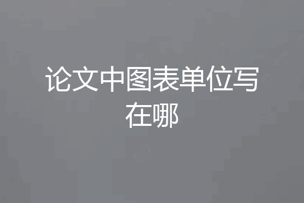 论文中图表单位写在哪