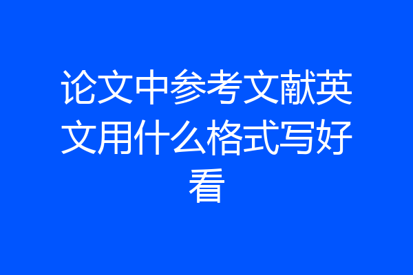 论文中参考文献英文用什么格式写好看