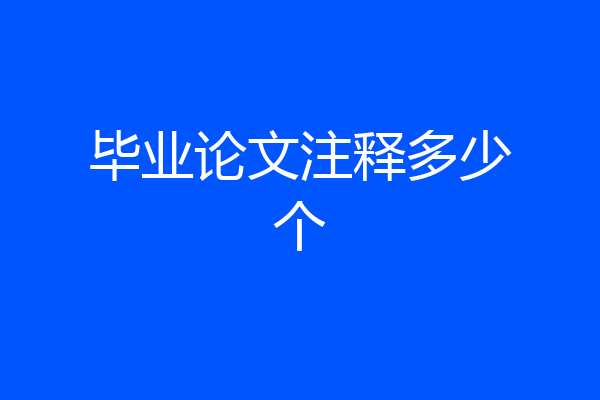 毕业论文注释多少个