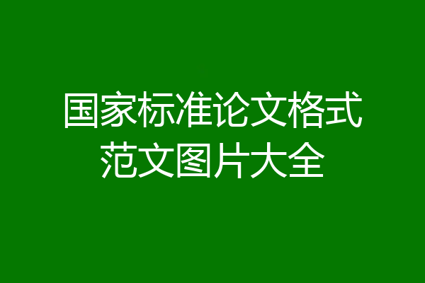 国家标准论文格式范文图片大全