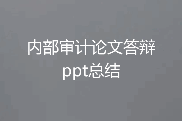 内部审计论文答辩ppt总结