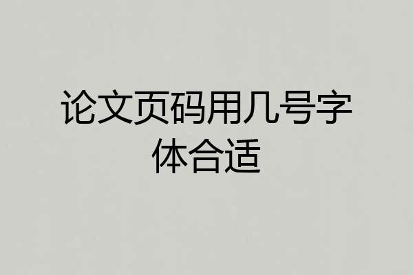 论文页码用几号字体合适