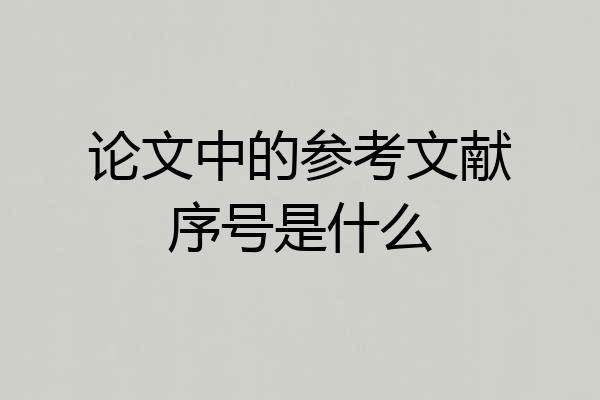 论文中的参考文献序号是什么