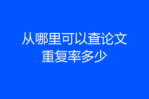 从哪里可以查论文重复率多少