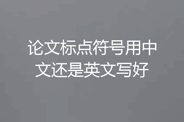 论文标点符号用中文还是英文写好