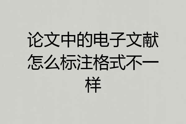 论文中的电子文献怎么标注格式不一样