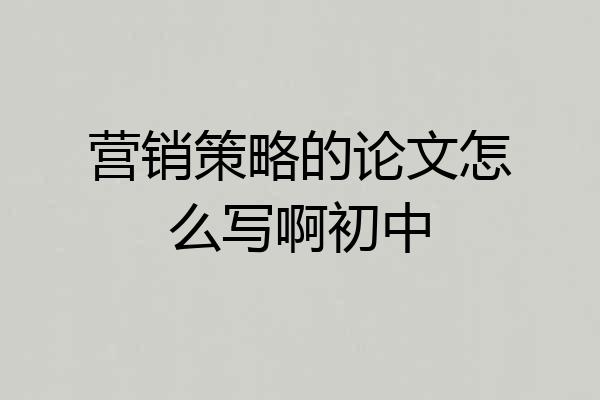 营销策略的论文怎么写啊初中