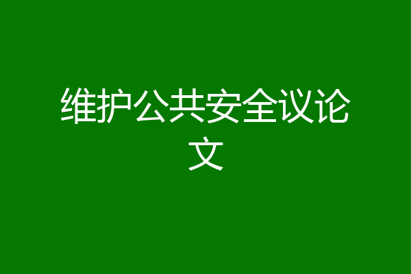 维护公共安全议论文