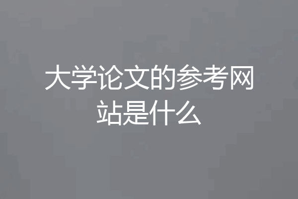大学论文的参考网站是什么