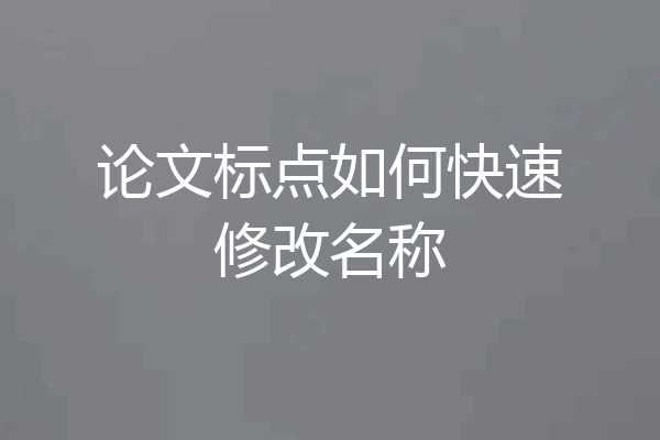 论文标点如何快速修改名称