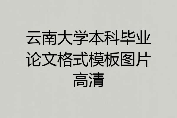 云南大学本科毕业论文格式模板图片高清