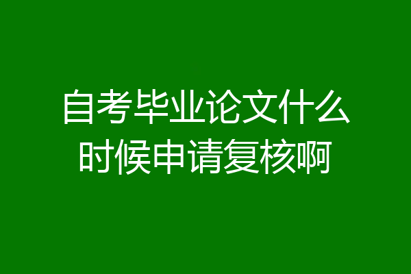 自考毕业论文什么时候申请复核啊