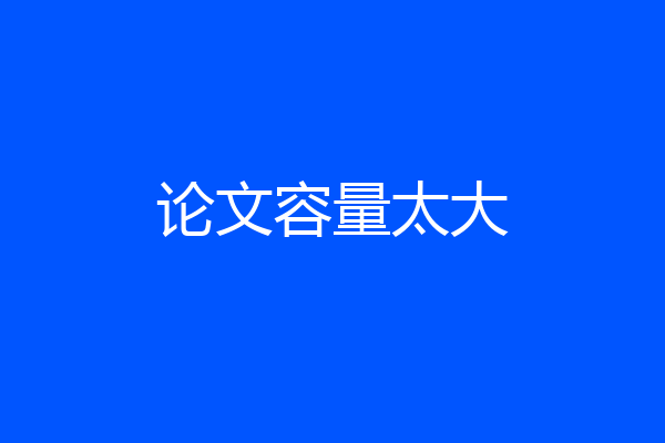 论文容量太大