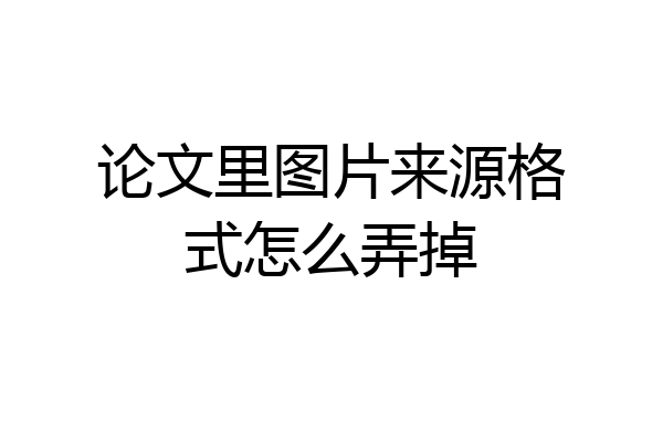 论文里图片来源格式怎么弄掉