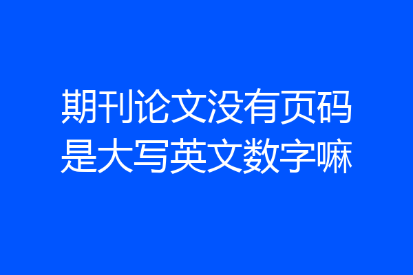 期刊论文没有页码是大写英文数字嘛
