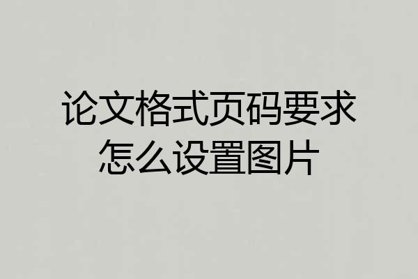论文格式页码要求怎么设置图片