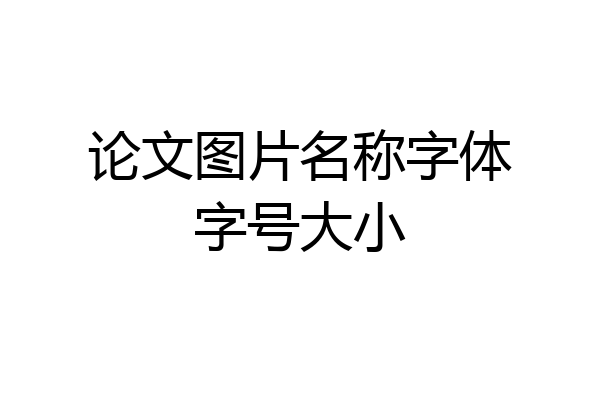 论文图片名称字体字号大小