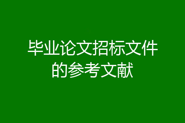 毕业论文招标文件的参考文献