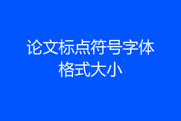 论文标点符号字体格式大小