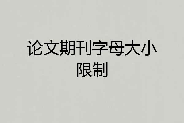 论文期刊字母大小限制