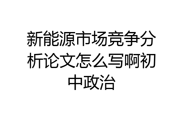 新能源市场竞争分析论文怎么写啊初中政治