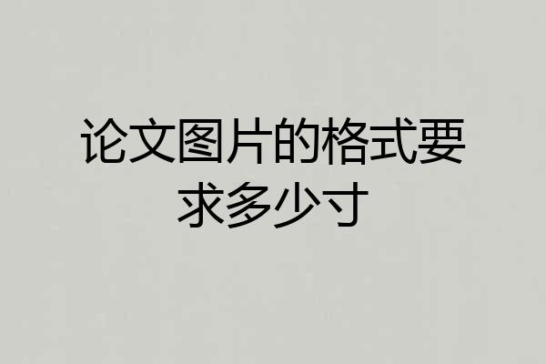 论文图片的格式要求多少寸