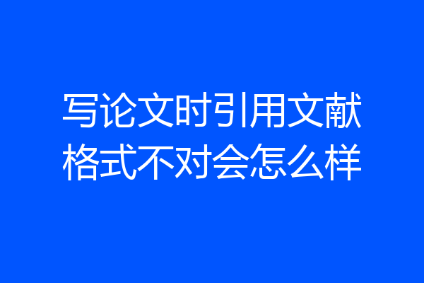 写论文时引用文献格式不对会怎么样
