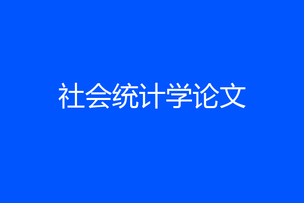 社会统计学论文